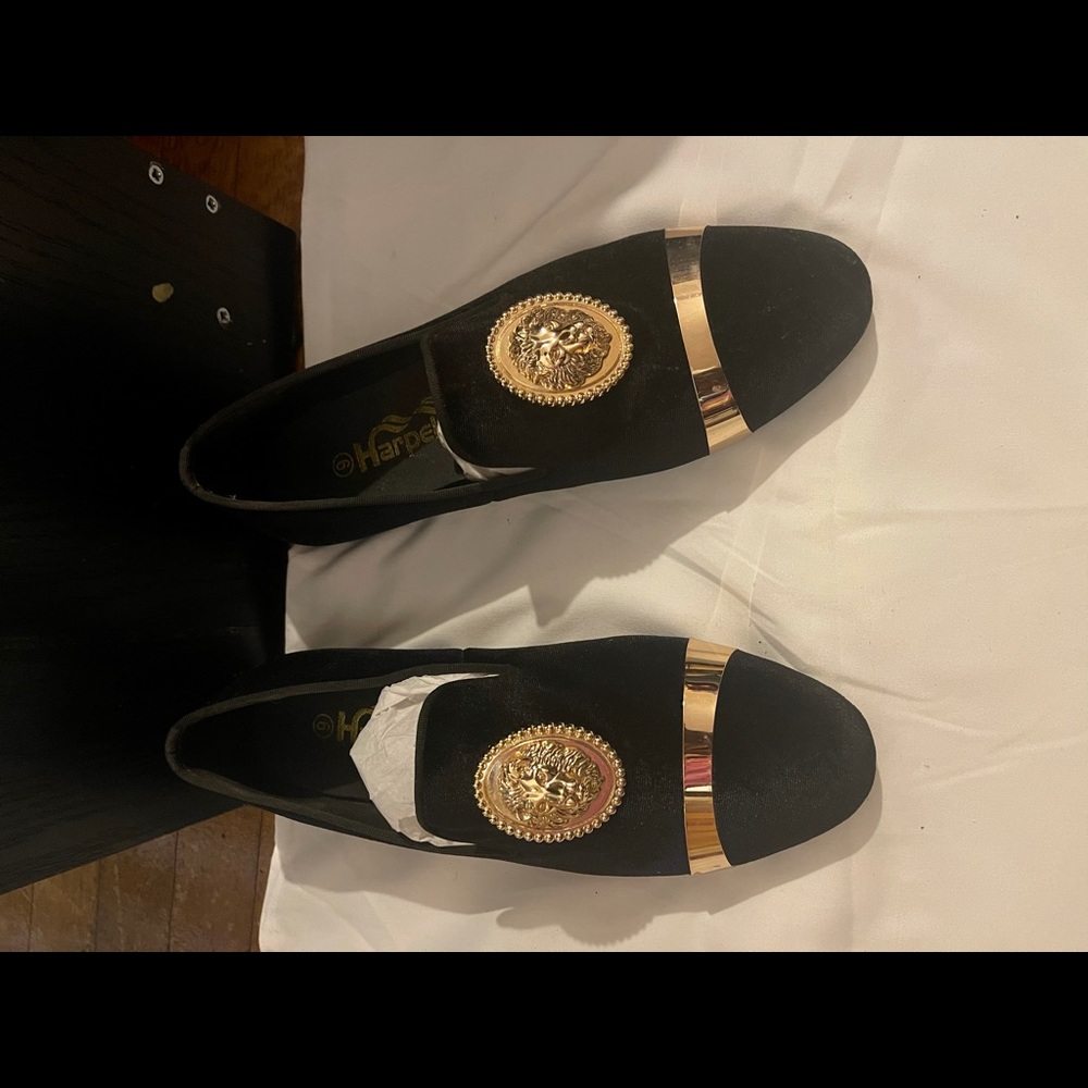 Animal Buckle Men Dress Shoes With Gold Plate